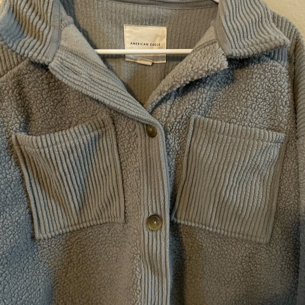 American Eagle Teddy Button Up Jacket Size Xs - image 5
